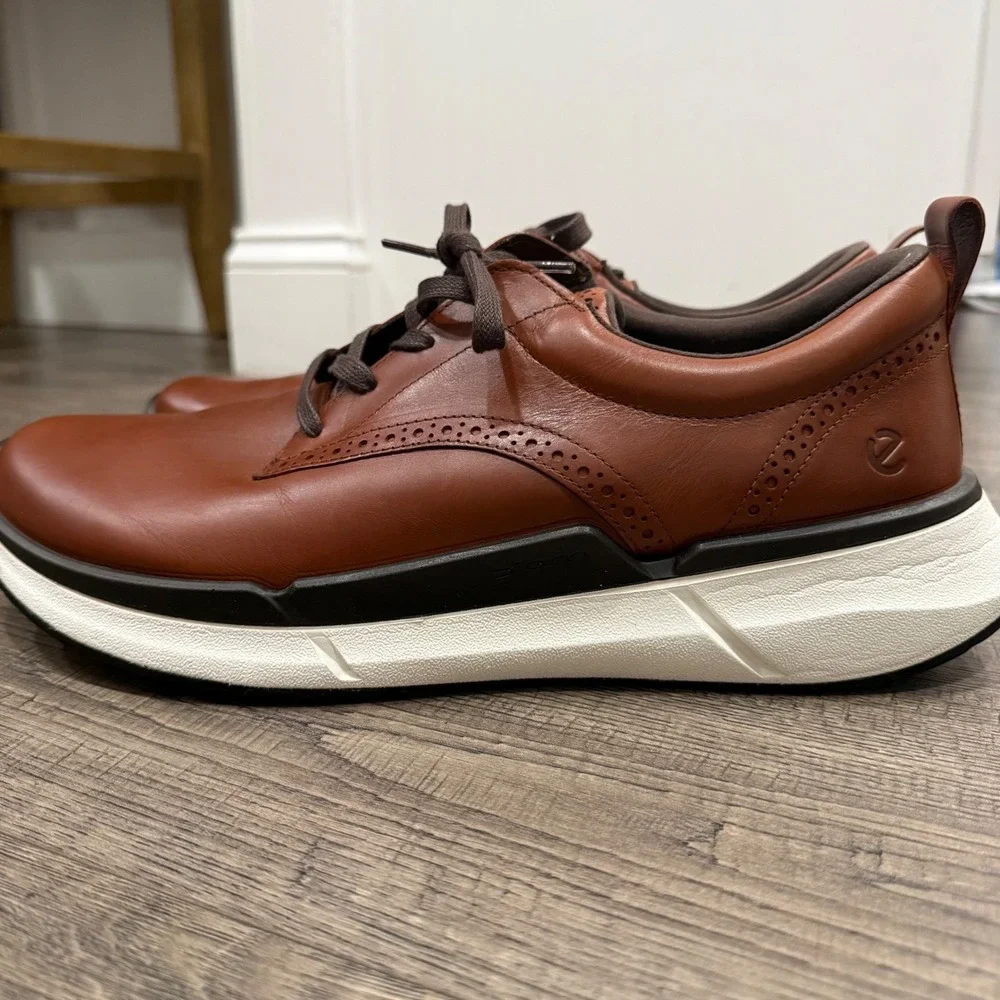 ECCO Biom 2.0 Mens Leather Oxford Sneakers Brown Wingtip 830794-01053 Size 47
